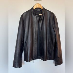 Vince like-new black leather lambskin jacket